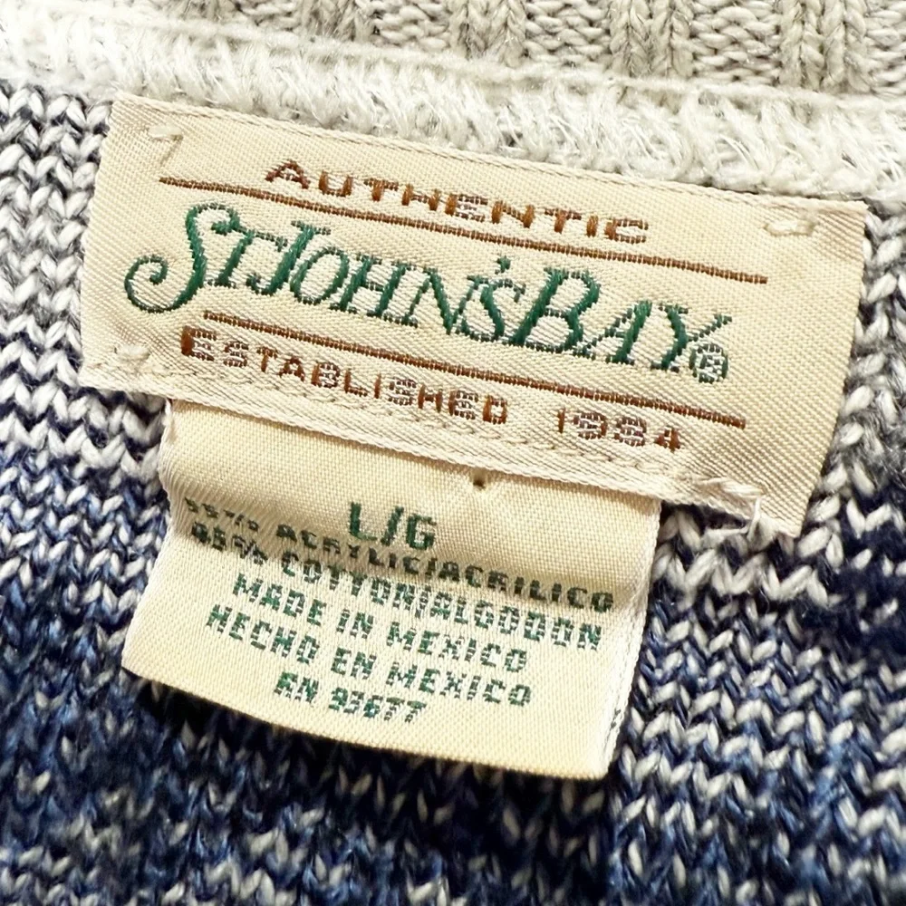 Vintage St. John’s Bay Fisherman Sweater Geometric Crew Neck